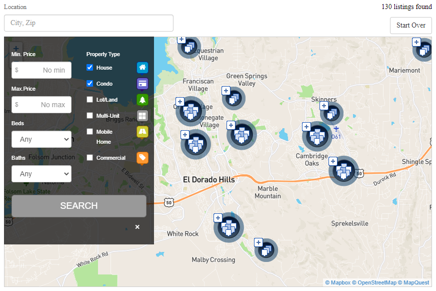 Interactive Map Search (Optima IDX)