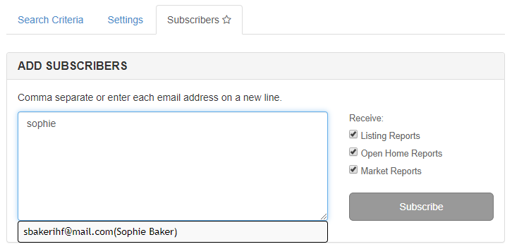 Adding Subscribers to Alerts