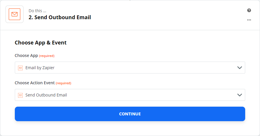 Screenshot of Step 2 Sending Outbound Email