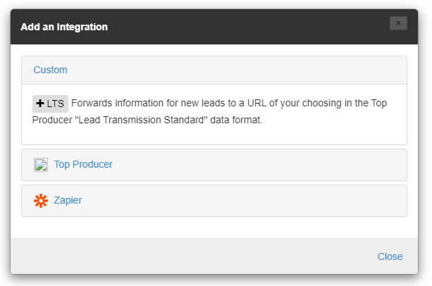 Screenshot of +LTS Integration Option